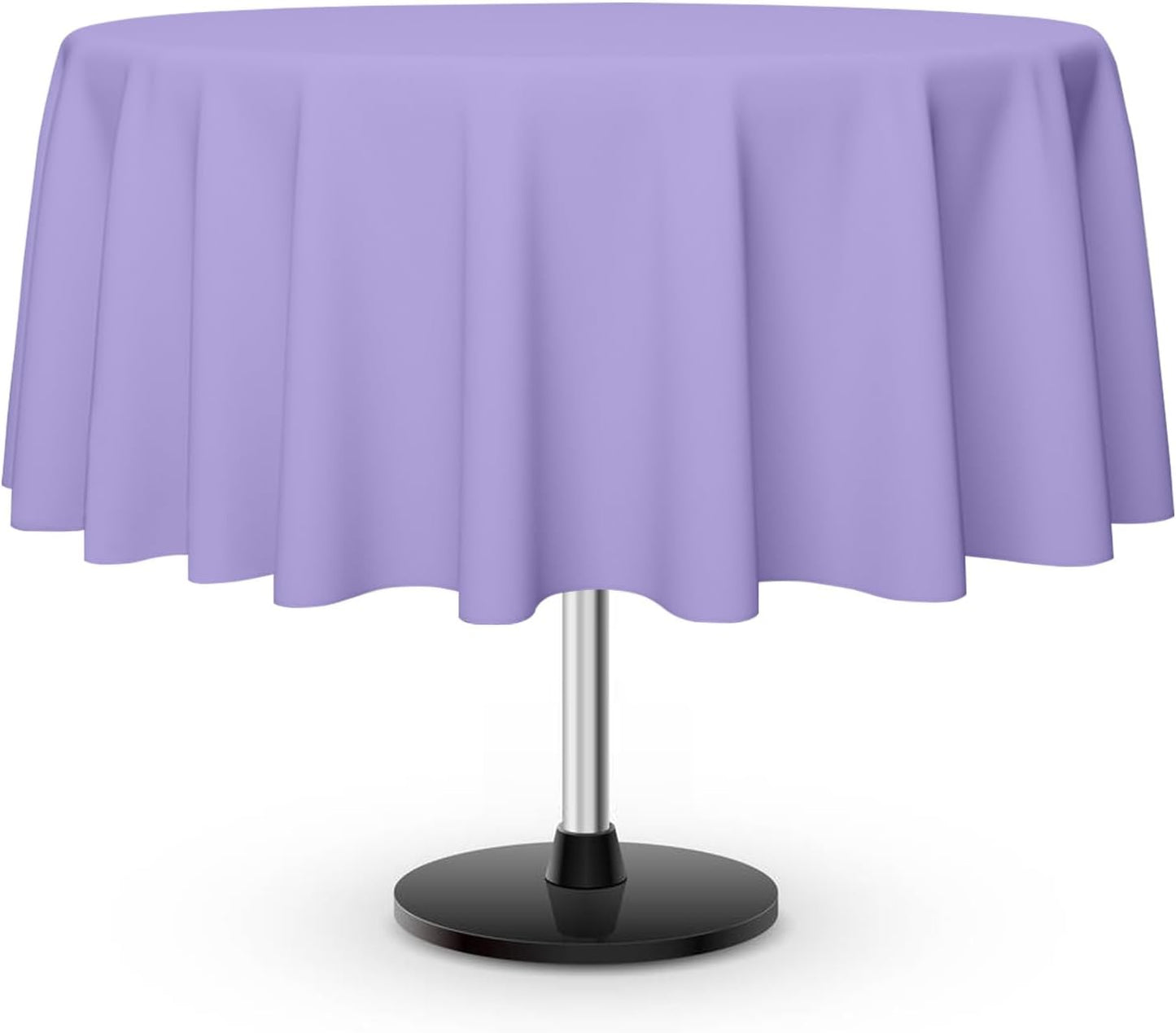 12 Pack Round Disposable Light Purple Tablecloth, Light Purple Plastic Table Cloths for Parties Disposable, 84x84 in Waterproof Camping Tablecloth for Birthday Party Baby Shower Picnic School