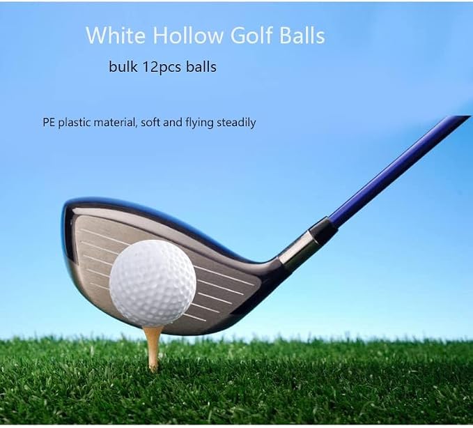 White Hollow Practice Golf Balls Plastic 12Pcs, 42mm Plastic Golf Training - Image 5