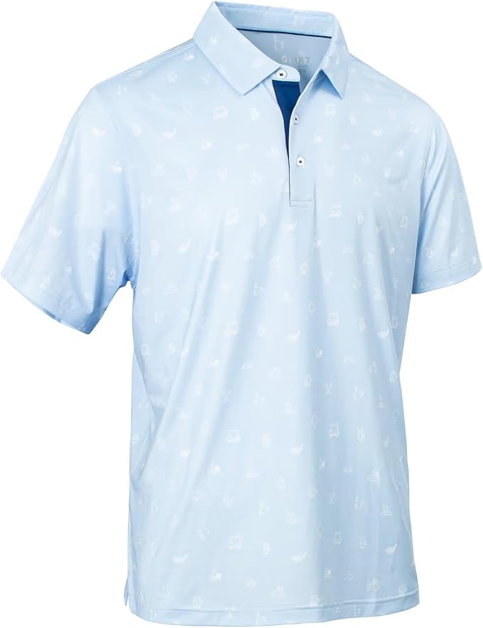 Mens Golf Shirts Quick Dry Moisture Wicking Casual Short Sleeve Performance by GYART