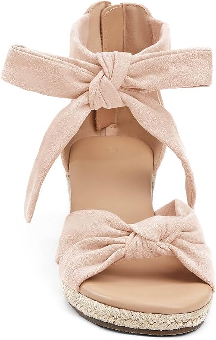 LAICIGO Womens Espadrilles Wedge Sandals Back Zipper Closure Open Toe Platform - Image 5