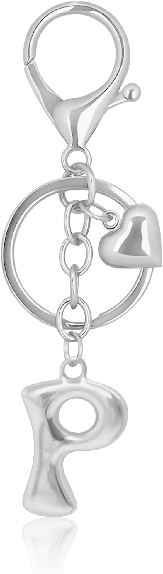 Gold Bubble Heart, Bow & More Designs Letter Initial Keychain Bag Charms – Cute by BydGxy