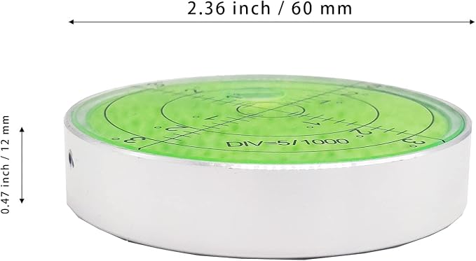 Aluminium High Precision Horizontal Leveler Bubble Level Tool Circle Round 2.4 - Image 5