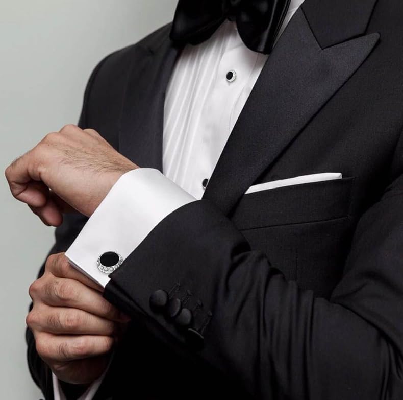 HAWSON Birthstone Tuxedo Studs and Cufflinks Set for Men's Suit Tuxedo Formal Dress Shirt Wedding Business Party Accessories