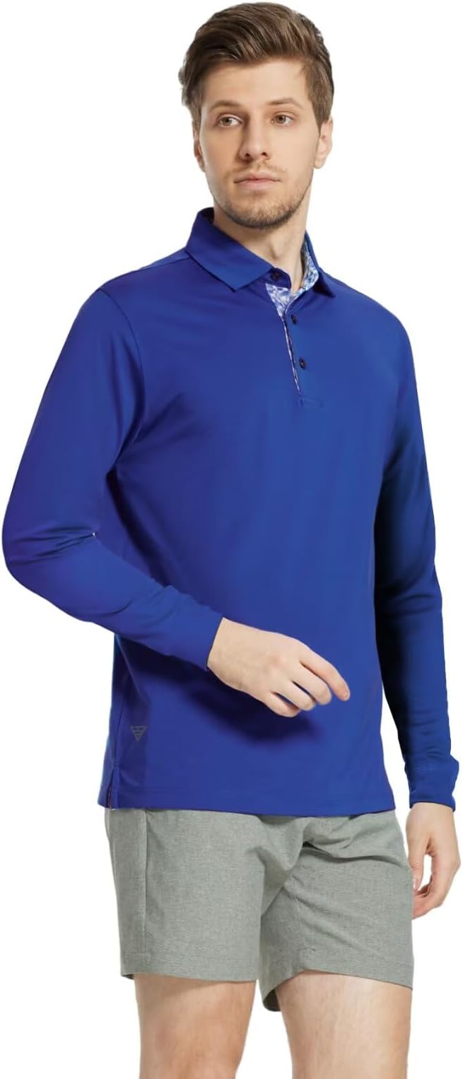 Mens Polo Shirts Short and Long Sleeve Casual Solid Stylish Dry Fit Performance - Image 3