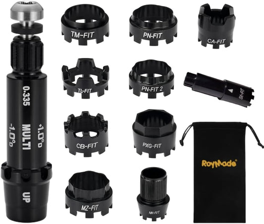 Golf Shaft All Fit Adapter Sleeve with 10pcs Rings Compatible with Titleist/Taylormade/Callaway/Ping/Cobra/Mizuno/PXG/Nike/Srixon Right Hand Golf Heads Change Different Golf Heads by Yourself