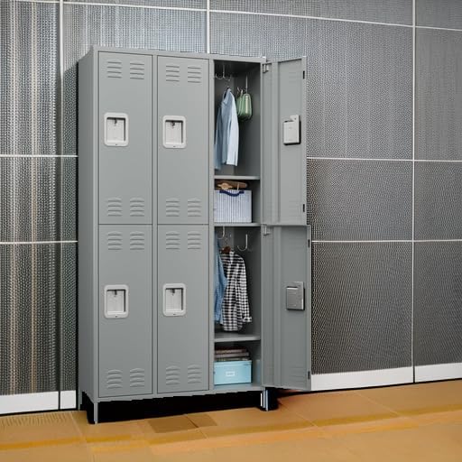 METAN Metal Locker for School Office Gym Bedroom, 6 Doors Steel Storage Locker - Image 6