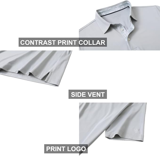 Mens Polo Shirts Short and Long Sleeve Casual Solid Stylish Dry Fit Performance - Image 4
