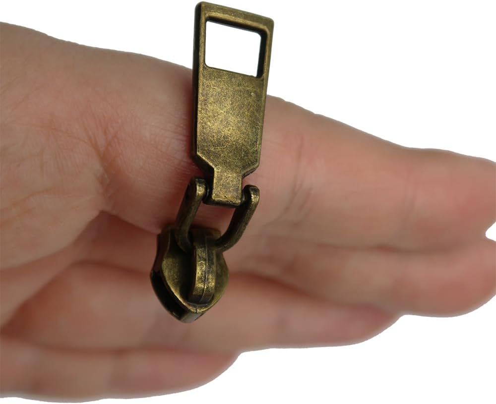 HOLSHUN #5 Zipper Sliders Zipper Pull 30pcs Bulk Heavy Duty Metal Antique Bronze Pulls for #5 Nylon Coil Zippers Replacement Luxury Bag Hardware Luggage & DIY Craft Supplies