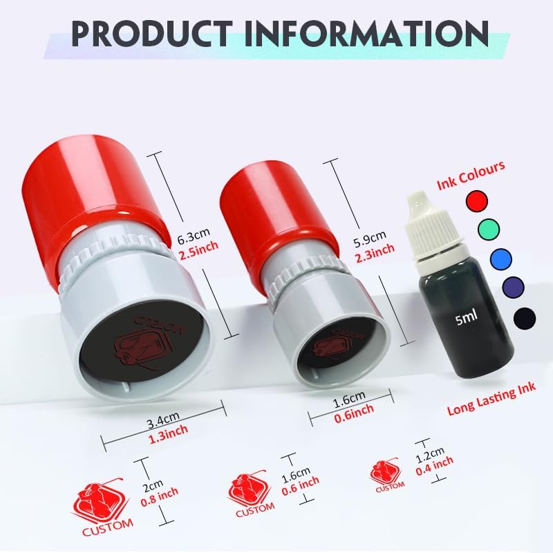 HDSD Custom Golf Ball Stamp Personalized Golf Balls Marker with Your Own Design Includes Ink Bottle