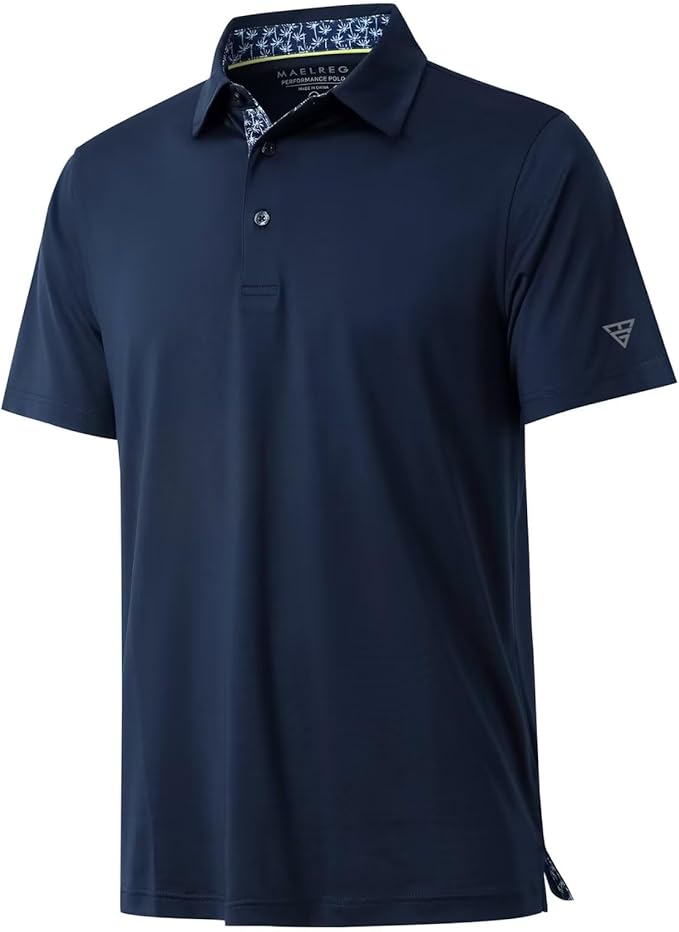 Mens Polo Shirts Short and Long Sleeve Casual Solid Stylish Dry Fit Performance by MAELREG