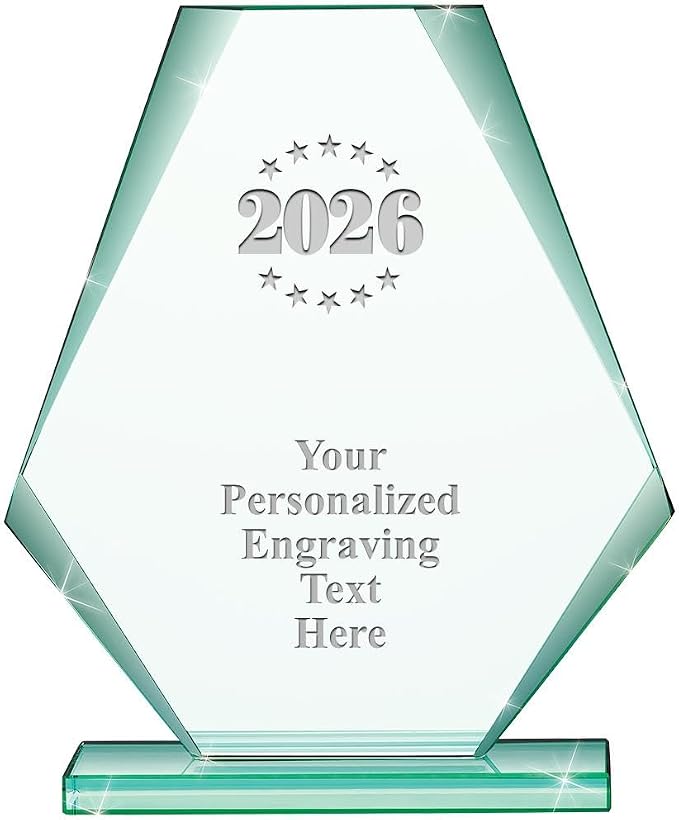 6" Jade Pyramid Crystal Award by CrownAwards
