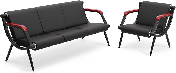 wonline Office Waiting Room Chair Bench Set, Barber Waiting Furniture by wonline