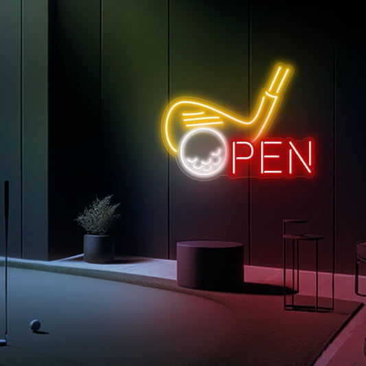 Golf Neon Sign (SUPER LARGE - 40x30'') Golf Open Led Sign Golf Led Light Personalized Golf Golf Wall Art Custom Golf Neon Sign Golf Wall Decors Golf Open Gifts (40x30")