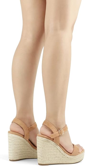JOY IN LOVE Womens Espadrilles Wedge Sandals Platform Heels Ankle Strap Open - Image 5