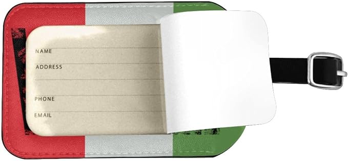 Retro Italia Flag Luggage Tag for Suitcases, Vintage Italian PU Leather Baggage - Image 3