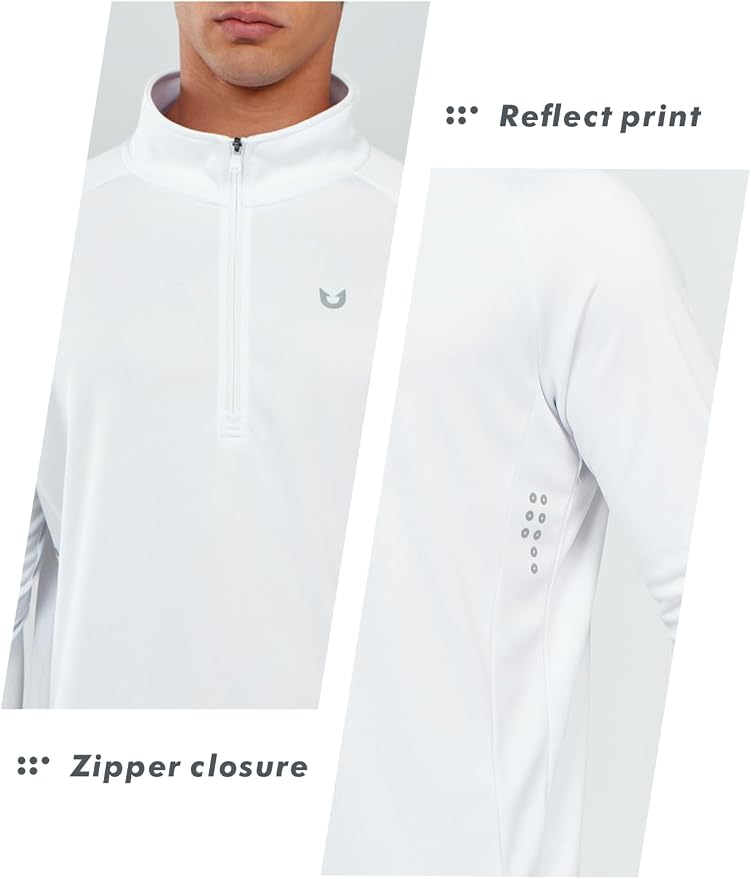NORTHYARD Quarter Zip Pullover Men Running Shirt Long Sleeve Moisture Wicking - Image 5