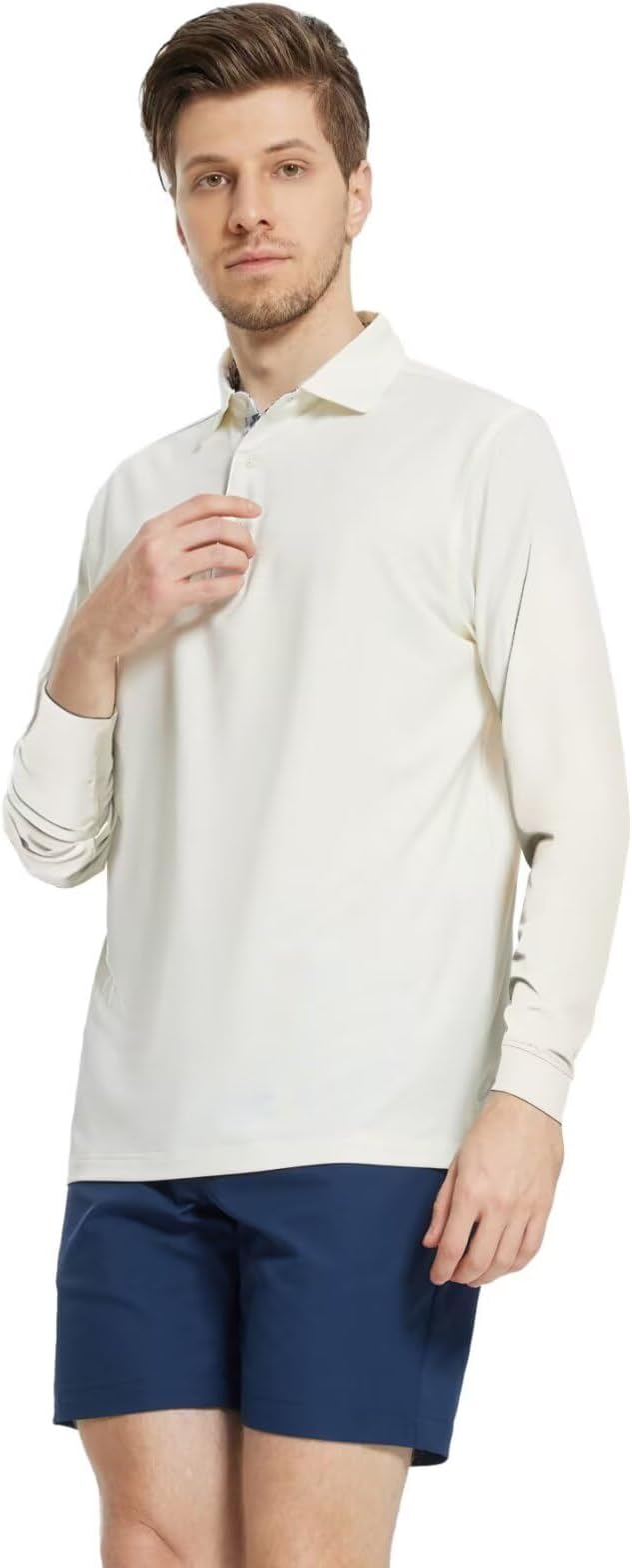 Mens Polo Shirts Short and Long Sleeve Casual Solid Stylish Dry Fit Performance - Image 3