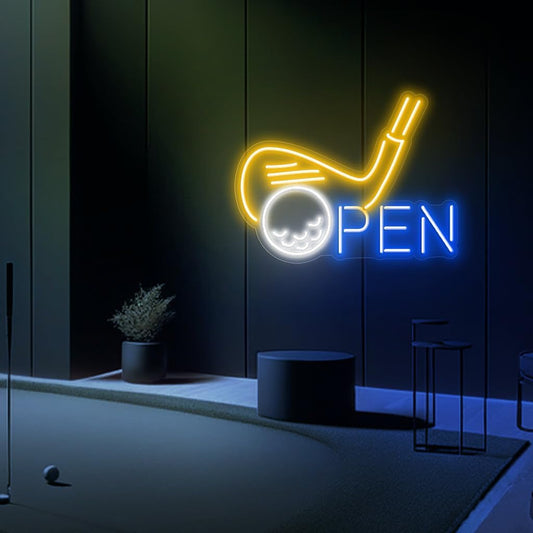 Golf Neon Sign (LARGE - 24x18.5'') Golf Open Led Sign Golf Led Light Personalized Golf Golf Wall Art Custom Golf Neon Sign Golf Wall Decors Golf Open Gifts (24"x18.5")