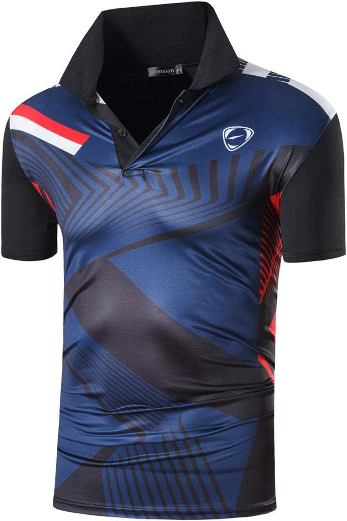 jeansian Men's Sport Outdoor Quick Dry Fit Short Sleeves Polo Tee Shirt Tshirt T-Shirt Tops Golf Tennis Bowling LSL195
