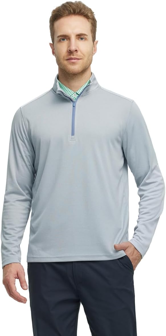 M MAELREG Quarter Zip Golf Pullover Men Dry Fit Long Sleeve Performance Wicking - Image 2