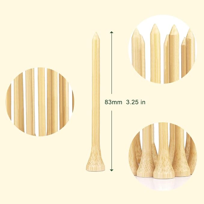 110 Pcs Bamboo Golf Tees 3 1/4 Inch, Friendly Biodegradable, Long and Tall Golf - Image 6