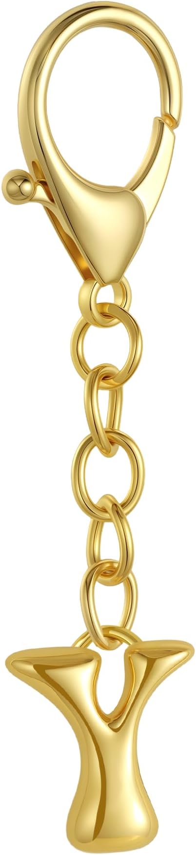 Bubble Gold Letter Bag Charms for Women, Cute Initial Keychain for Handbags by QILMILY