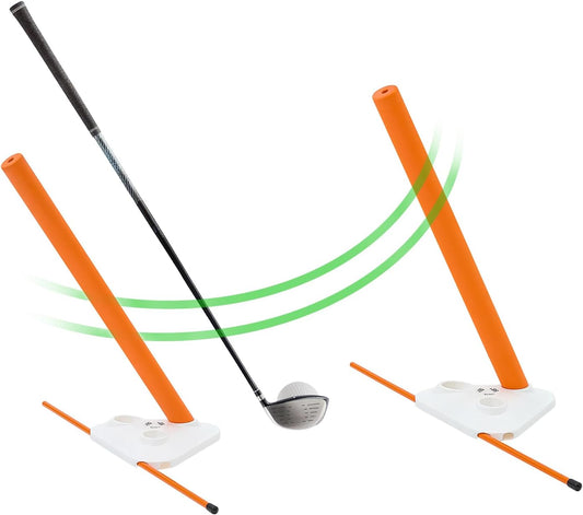 Golf Swing Training Aid - Alignment Discs & Rods | Corrects Setup, Posture, Swing Plane & Path to Fix Slice and Hook | Achieve Consistent Contact, Increase Distance & Accuracy