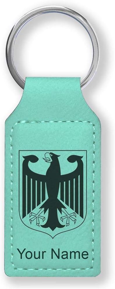 LaserGram Rectangle Keychain, Coat of Arms Germany, Personalized Engraving by LaserGramCustomEngravedGifts