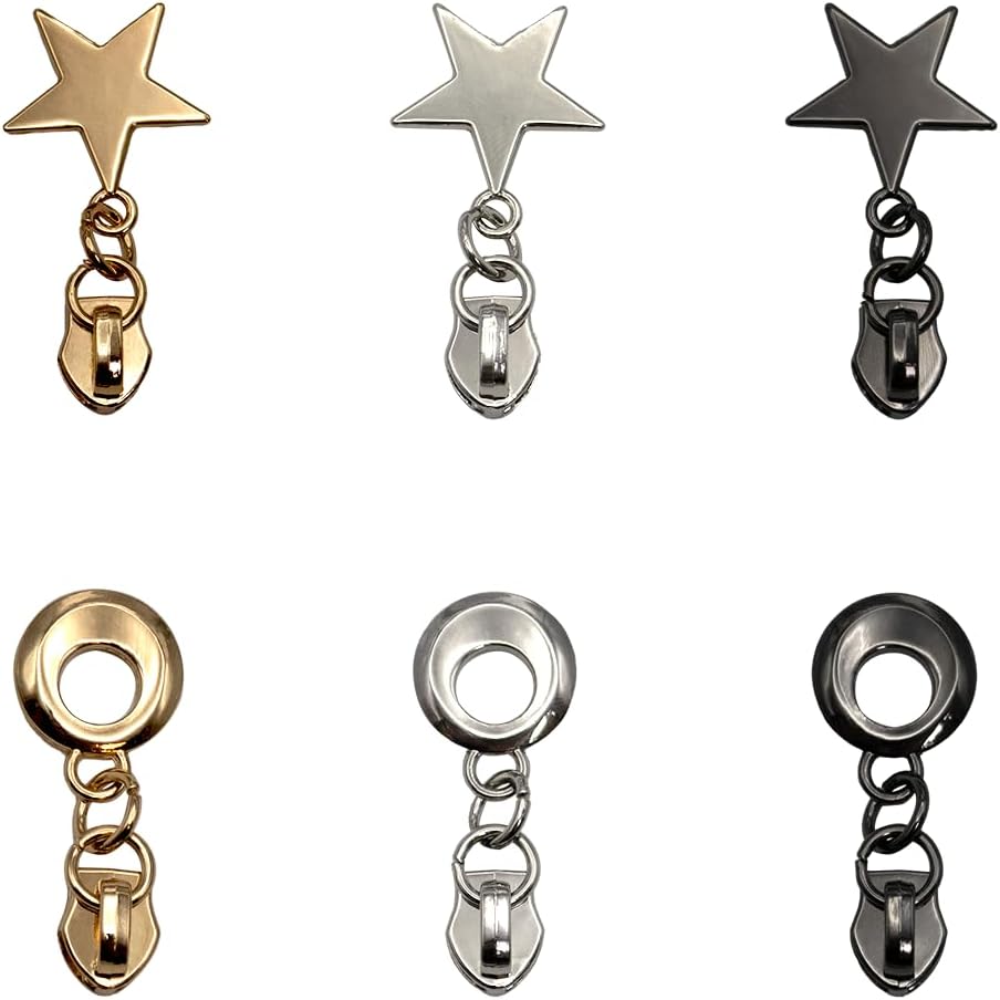 HOLSHUN #5 Zipper Sliders Zipper Pull 30pcs Bulk Heavy Duty Metal Multiple Color Pulls for #5 Nylon Coil Zippers Replacement Luxury Bag Hardware Luggage & DIY Craft Supplies Model-004&005