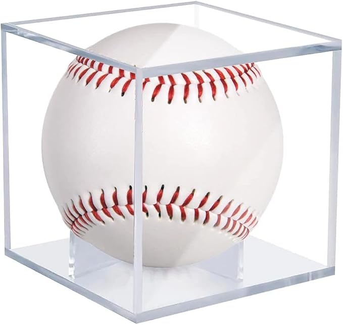 Baseball & Golf Ball Display Case Acrylic Cube Square Clear Memorabilia Display by PeakAthletix