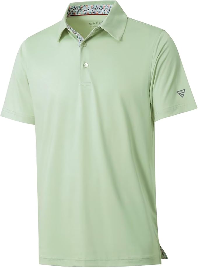 Mens Polo Shirts Short and Long Sleeve Casual Solid Stylish Dry Fit Performance by MAELREG