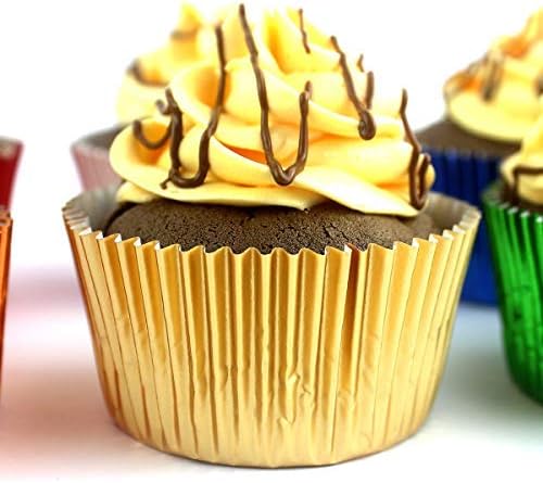 Eoonfirst Gold Foil Cupcake Case Liners Wrappers Baking Muffin Paper Cups 200 Pcs