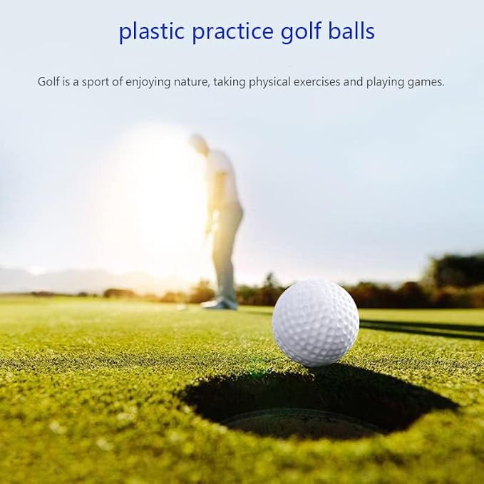 White Hollow Practice Golf Balls Plastic 12Pcs, 42mm Plastic Golf Training - Image 6