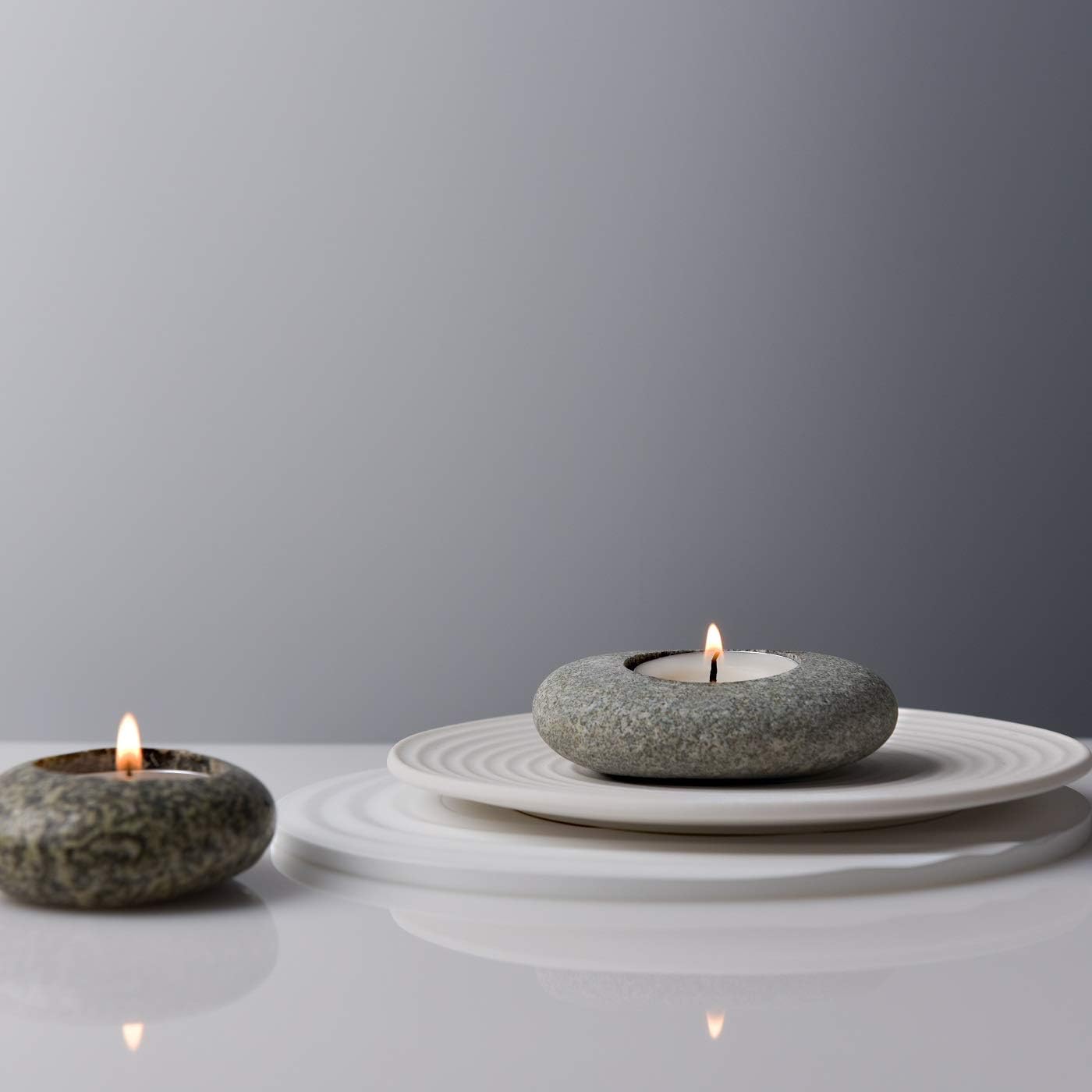 Handmade Pebble Tea Light Candle Holder Handcrafted Tealight Holder for Zen Garden, Altar, Mantle, Desk, Table, Shelf