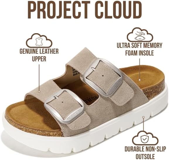 Project Cloud Genuine Leather Platform Sandals Women Footwear - Image 2