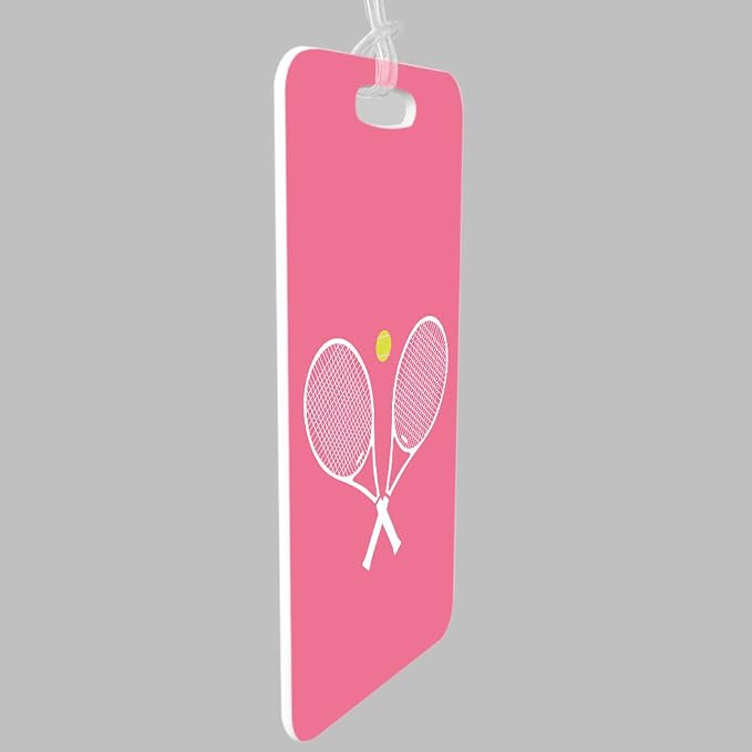 ChalkTalkSPORTS Tennis Luggage & Bag Tag | Crossed Tennis Rackets | Custom Info - Image 4