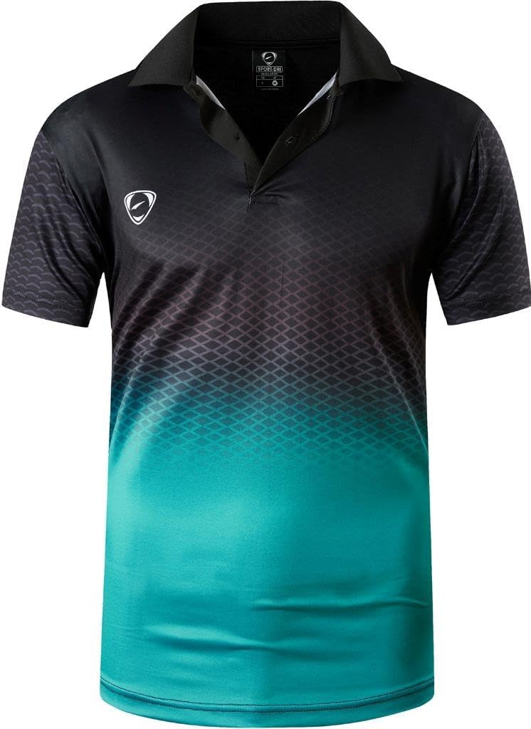 jeansian Men's Sport Outdoor Quick Dry Fit Short Sleeves Polo Tee Shirt Tshirt T-Shirt Tops Golf Tennis Bowling LSL195