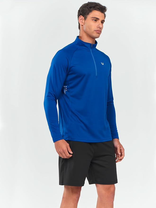 NORTHYARD Quarter Zip Pullover Men Running Shirt Long Sleeve Moisture Wicking - Image 3