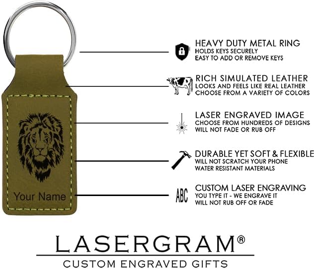 LaserGram Rectangle Keychain, Coat of Arms Germany, Personalized Engraving - Image 4