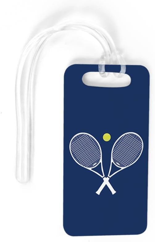 ChalkTalkSPORTS Tennis Luggage & Bag Tag | Crossed Tennis Rackets | Custom Info by ChalkTalkSPORTS