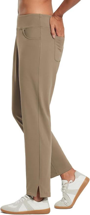 baleaf Women's Fleece Lined Pants Stretch Water Resistant Winter Thermal Travel - Image 3