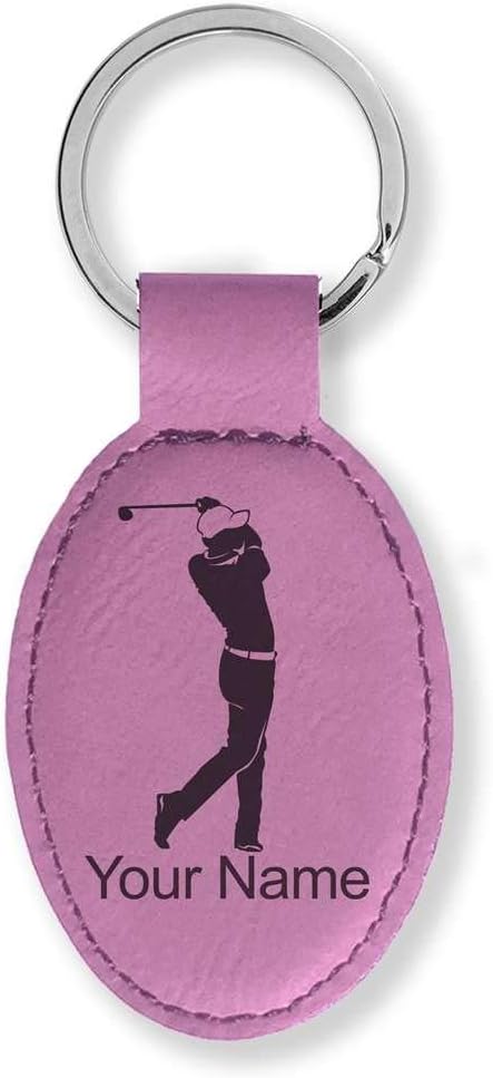LaserGram Oval Keychain, Golfer Golfing, Personalized Engraving Included by LaserGramCustomEngravedGifts