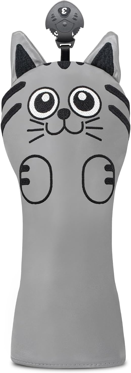 Golf Kitty Head Cover Golf Club White Leather Headcovers 1pc/4pcs Set Fits by Unknown