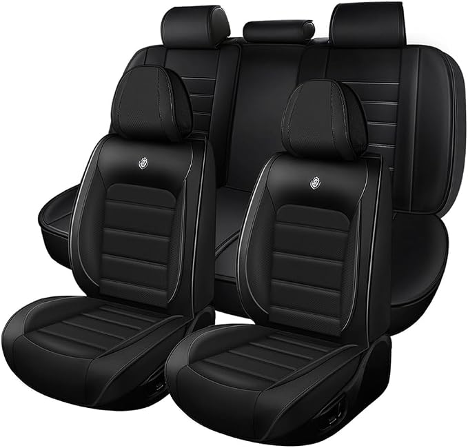 Leather Car Seat Covers for Volkswagen Golf SportWagen 2015-2019, Waterproof by BLAWIWAL