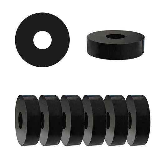 8Pcs Rubber Spacers, 1.5'' OD x 0.5'' ID x 0.4'' Thickness Thick Rubber Washers Black Round Vibration Isolation Bushings for Bolts, Car, Boat, Home (1.5'' OD x 0.5'' ID x 0.4'' Thickness)