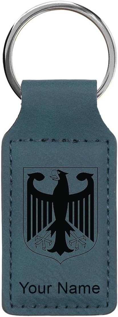 LaserGram Rectangle Keychain, Coat of Arms Germany, Personalized Engraving by LaserGramCustomEngravedGifts