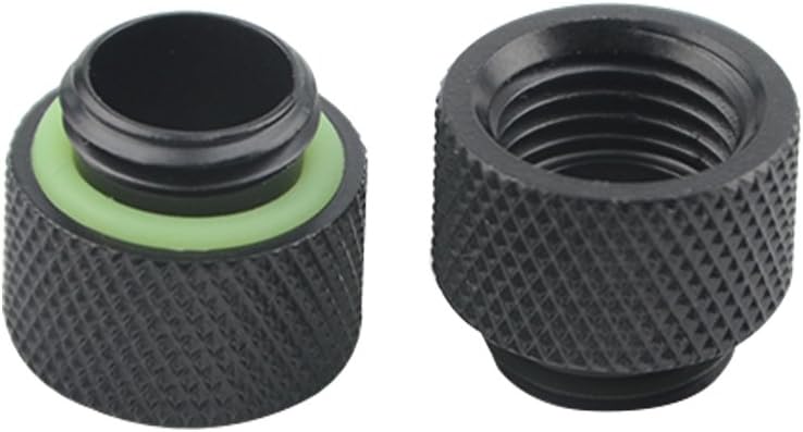 20 PCS Silver Chrome G1/4" Plug Fittings for Computer Water Cooling System (Black)