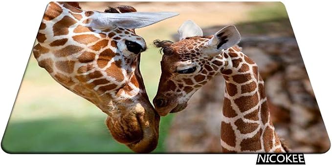 Giraffe Rectangle Gaming Mousepad Lovely Giraffe Mom and Baby Mouse Pad Mouse - Image 4