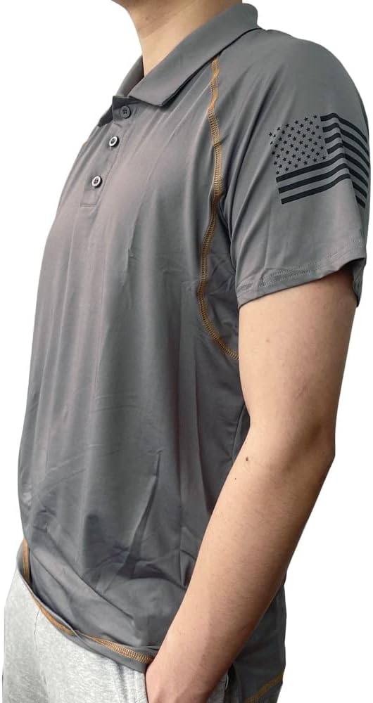 HARGLESMAN Men's 1776 Independence Day American Flag Short Sleeve Polo Golft - Image 4