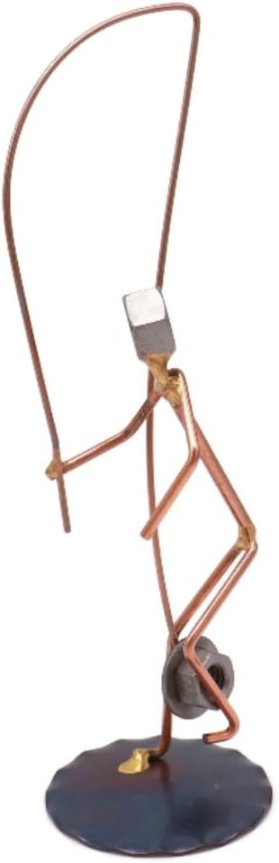 Hooked Hat Fisherman Collectible Handmade Metal Art Figurine, Desk Accessories, Trophy, Boss Gift, Office Décor, Outdoor Sports, Fishing